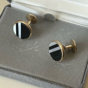 Elegant Black and Gold Cufflinks